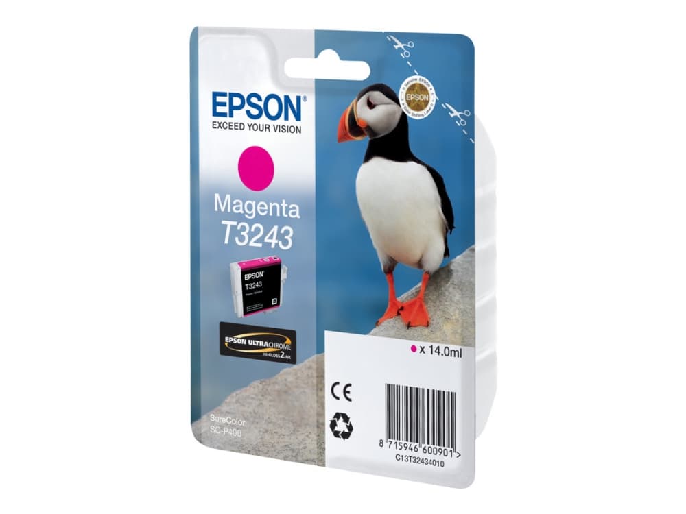 Epson T3243 Magenta, Väriainepohjainen muste, 14 ml, 980 sivua, 1 kpl