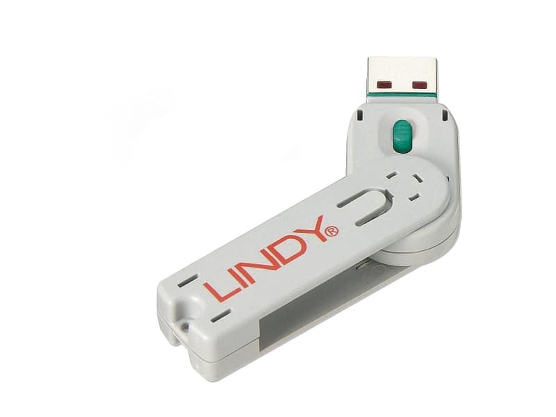 Lindy 40621, Portinlukitsin, USB A-tyyppi, Vihreä, Akryylinitriilibutadieenistyreeni (ABS), 1 kpl, Muovipussi