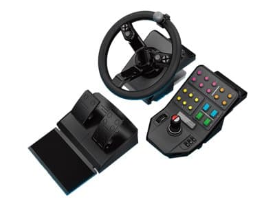 Logitech Heavy Equipment - G-sarja - ohjauspyörä- ja poljinsarja - kaapelointi - PC:lle