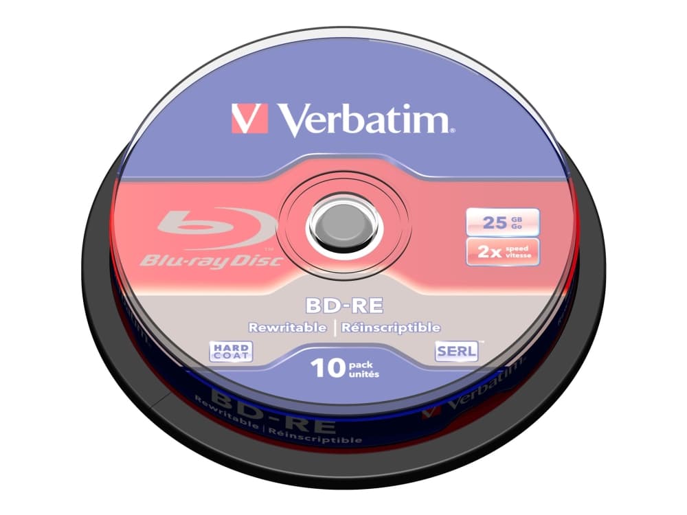 Verbatim BD-RE SL 25GB 2x 10 Pack Spindle, 25 GB, BD-RE, Akseli, 10 kpl