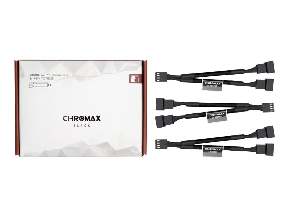 Noctua NA-SYC1 CHROMAX.BLACK, Jatkokaapeli, musta, Naaras, Naaras, 115 mm, 3 kpl