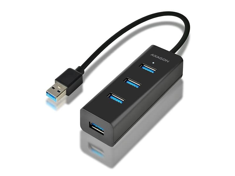 Axagon HUE-S2B, USB 3.2 Gen 1 (3.1 Gen 1) Type-A, USB 3.2 Gen 1 (3.1 Gen 1) Type-A, 5000 Mbit/s, Musta, Muovi, 0,3 m