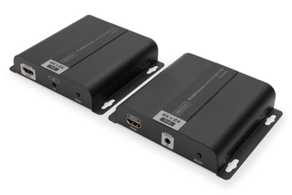 Digitus DS-55124, 3840 x 2160 pikseliä, AV-lähetin ja -vastaanotin, 120 m, Langallinen, Musta