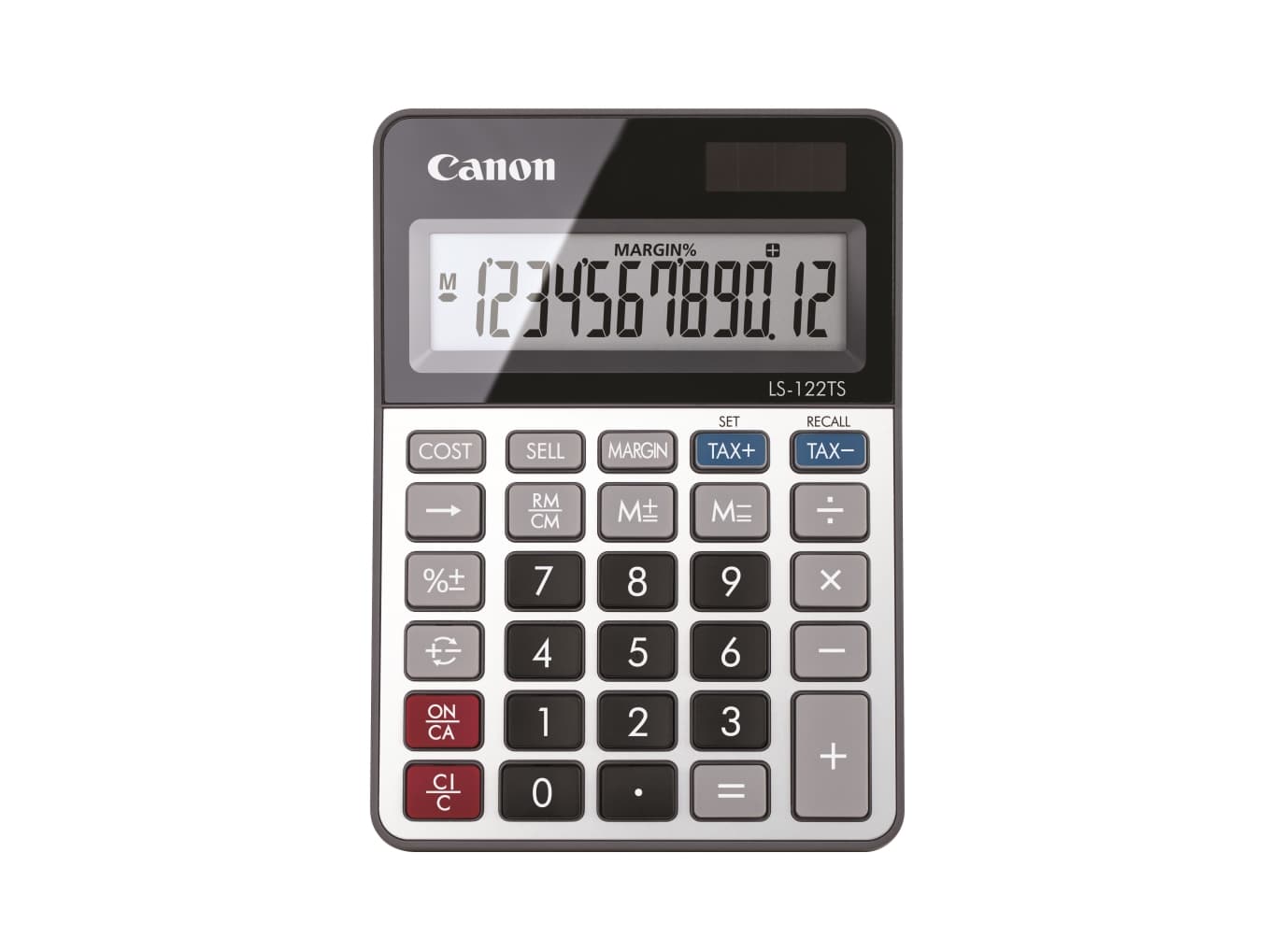 Canon LS-122TS peruslaskin 12-numeroinen aurinkopaneeli ja akku
