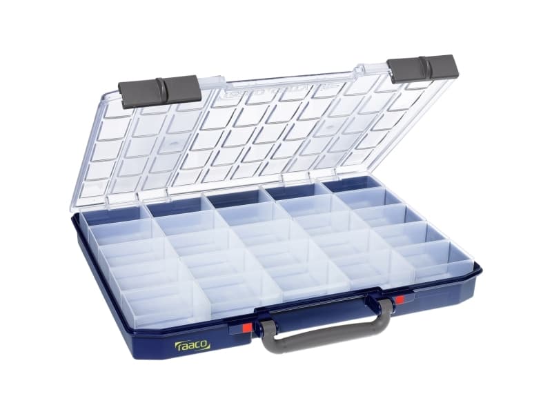 raaco CarryLite, Säilytyslaatikko, Polypropeeni, Sininen, Läpinäkyvä, Sarana, 413 mm, 330 mm