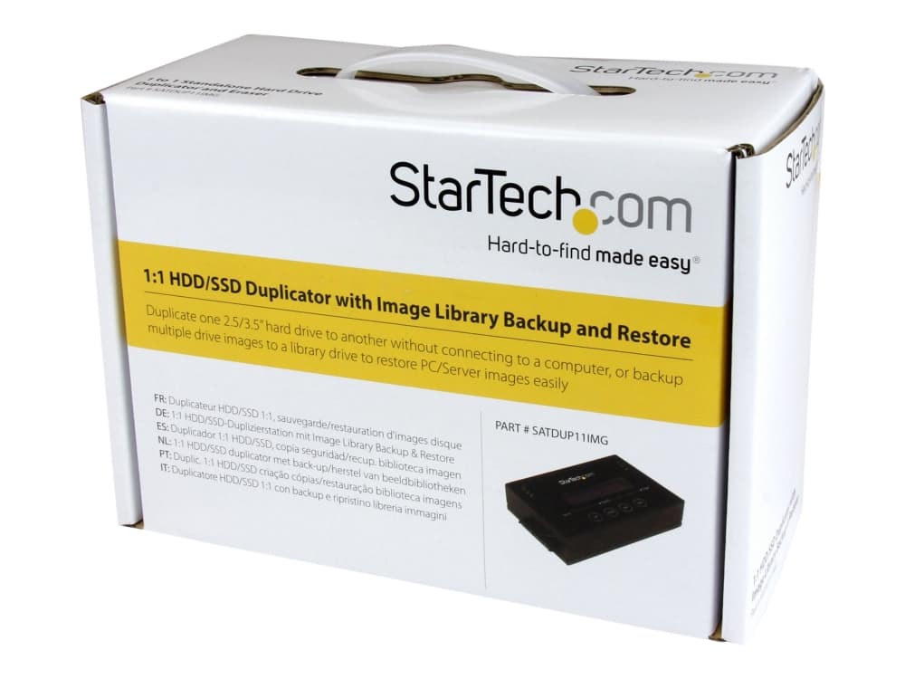StarTech.com SATDUP11IMG, HDD-/SSD-monistaja, SATA, Musta, LCD, Toiminta/Seikkailu, Teho, 2.5,3.5