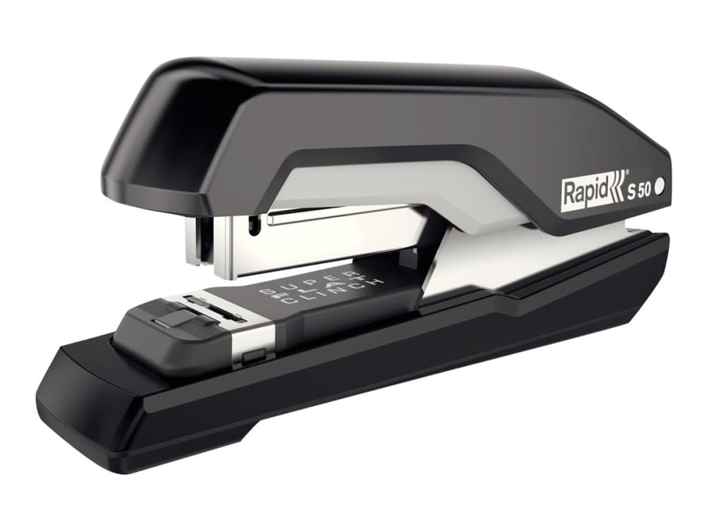 Rapid nitoja S50 Super flatclinch, 50 arkkia, 50 arkkia, Musta, Litteä nidonta, Muovi, 4 cm, Yläreuna
