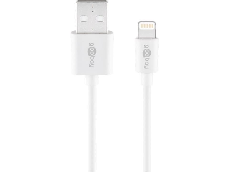 Goobay 72907, 2 m, Lightning, USB A, Uros, Uros, Valkoinen