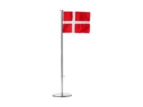 Bordflag Zone Ø9x40 cm Dannebrog Rustfri Stål Blank
