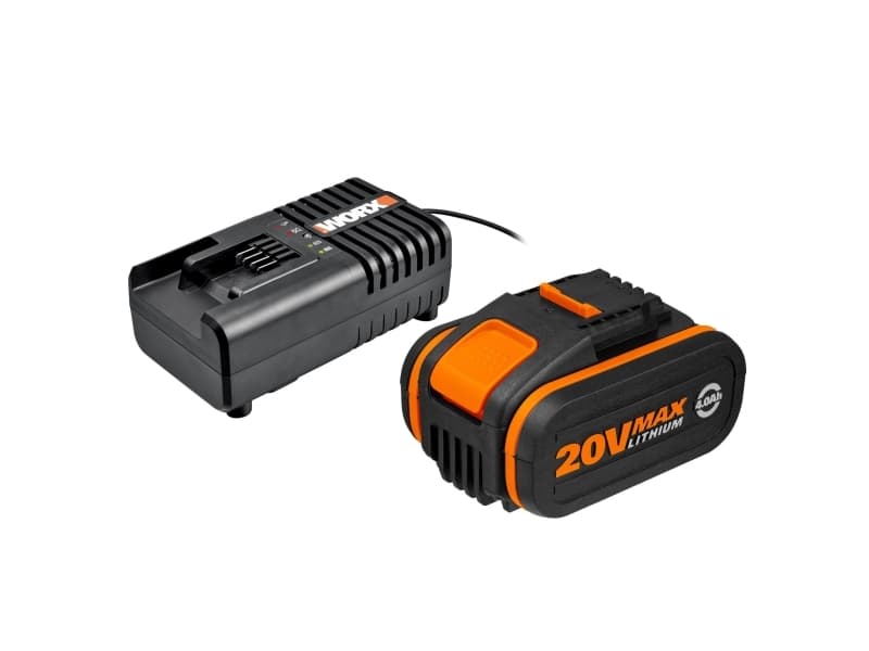 WORX WA3604, Akku- ja laturisetti, Litiumioni (Li-Ion), 4 ah, 20 V, WORX, Pora, Sähkömonitoimityökalu, Iskuporakone, Hiomakone