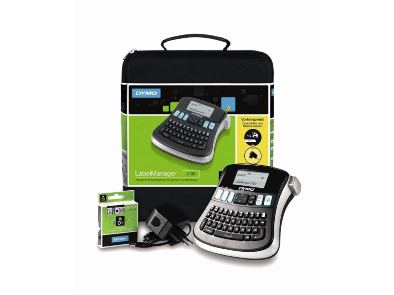 DYMO® LabelManager™ 210+ QWERTY Kitcase, QWERTY, D1, Lämpösiirto, 180 x 180 DPI, 12 mm/s, Langaton