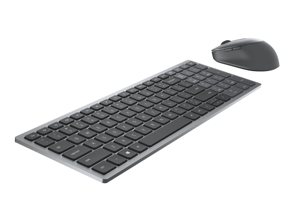 DELL KM7120W, Täysikokoinen (100 %), RF Wireless + Bluetooth, QWERTY, Harmaa, Titaani, Sisältää hiiren