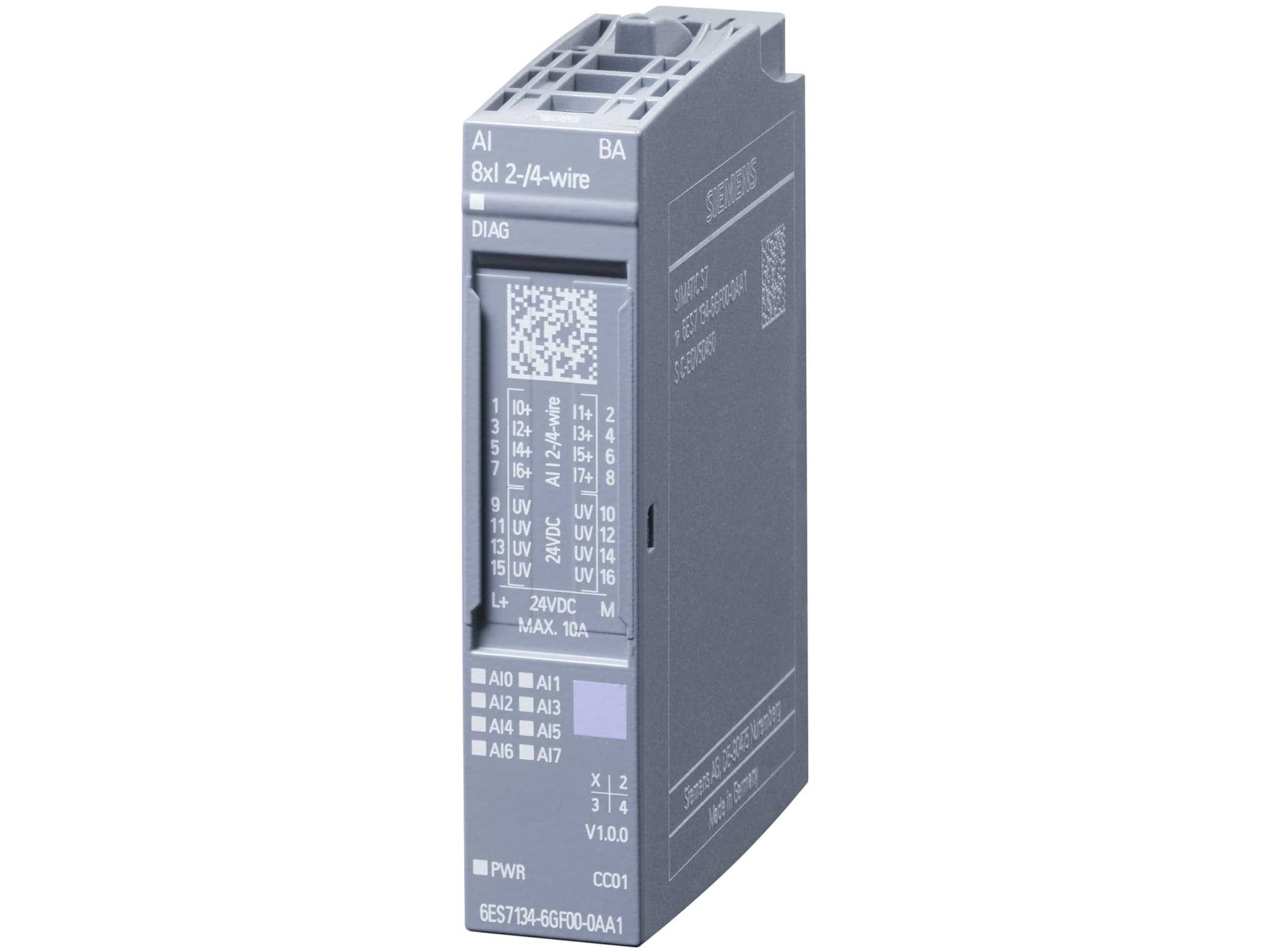 Siemens 6ES7134-6GF00-0AA1, Analoginen, Järjestelmän virta, Monivärinen, 37 g, 70 mm, 25 mm