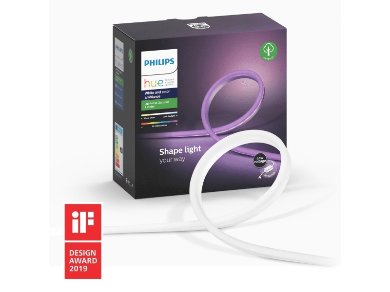 Philips Hue White and Color ambiance Lightstrip-valonauha ulkokäyttöön, 2 metriä, Älyvalonauha, ZigBee, Monivärinen, LED, Ei vaihdettavissa oleva hehkulamppu, Vaihtuva