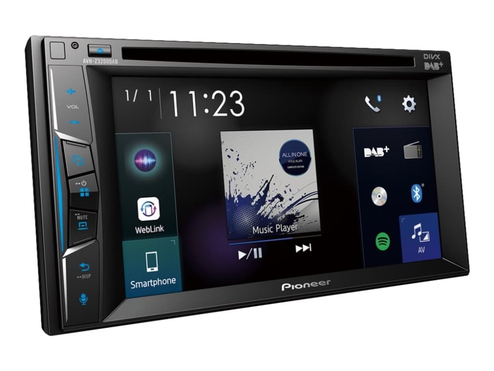 Pioneer AVH-Z3200DAB - DVD-vastaanotin - näyttö - 6,2 - kosketusnäyttö - korvakäytävään asennettava laite - Double-DIN - 50 wattia x 4 kpl