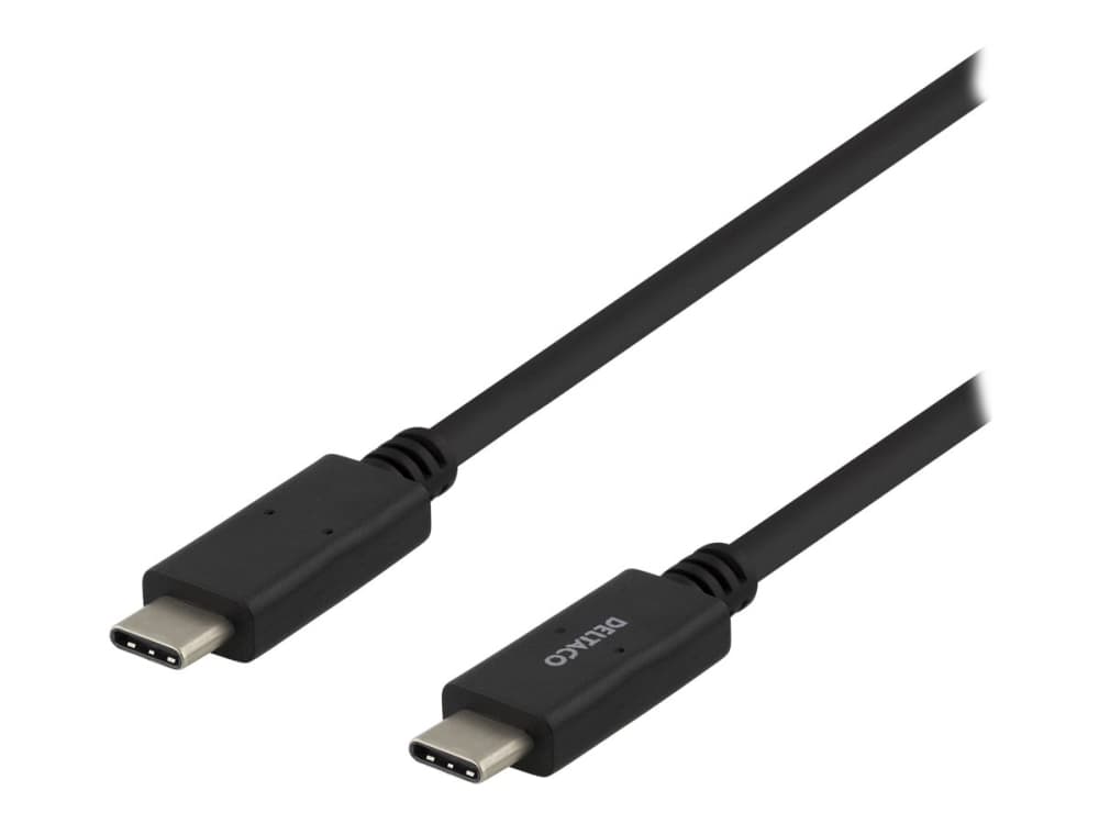 DELTACO - USB-kaapeli - 24-nastainen USB-C (han) til 24-nastainen USB-C (han) - USB 2.0 - 3 A - 3 m - lajiteltu