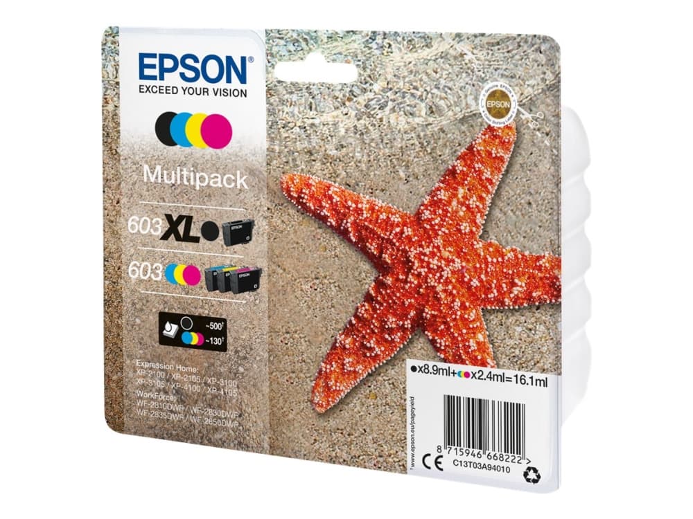 Epson 603 XL, Korkea (XL) värintuotto, Väriainepohjainen muste, Väripohjainen muste, 8,9 ml, 7,2 ml, 1 kpl