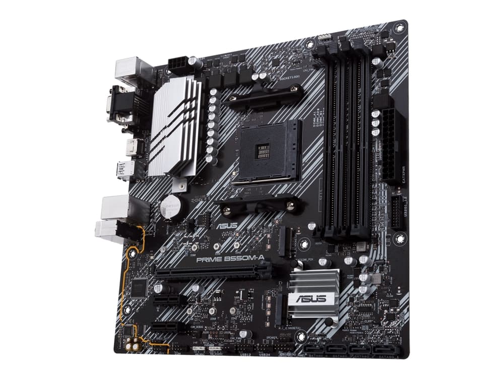 ASUS PRIME B550M-A - Emolevy - micro-ATX - Socket AM4 - AMD B550 piirisarja - USB 3.2 Gen 1, USB 3.2 Gen 2 - Gigabit LAN - sisäinen grafiikka (CPU tarvitaan) - HD Audio (8-kanavainen)
