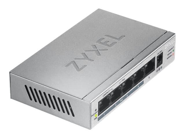Zyxel GS1005HP, Hallitsematon, Gigabit Ethernet (10/100/1000), Täysin kaksipuolinen, Power over Ethernet -tuki