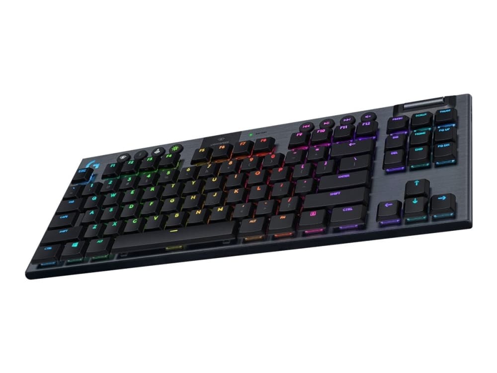 Logitech G G915 TKL Tenkeyless LIGHTSPEED Wireless RGB Mechanical Gaming Keyboard - GL Clicky, Tenkeyless (80–87 %), RF Wireless + Bluetooth, Mekaaninen, QWERTY, RGB LED, Hiili