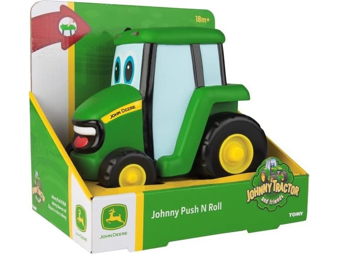 Tomy John Deere Johnny Push N Roll, traktori, 1,5 vuosi/vuosia, Muovi, Musta, Vihreä, Keltainen
