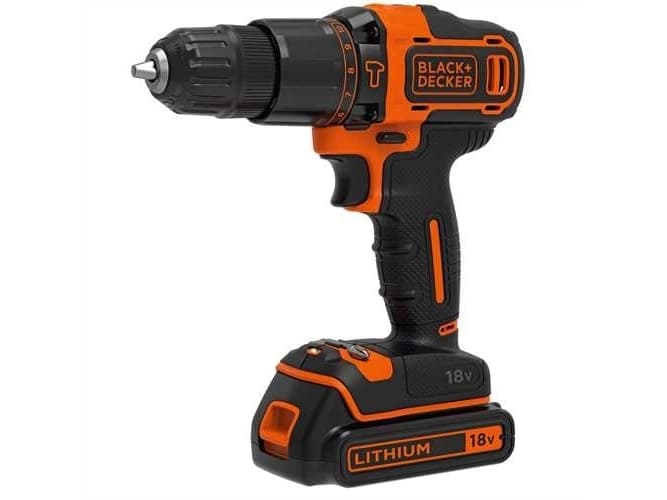 Black & Decker BDCHD18K-QW, Pistooliporakone, Avaimeton, Musta, Oranssi, 1 cm, 1400 RPM, 2,5 cm