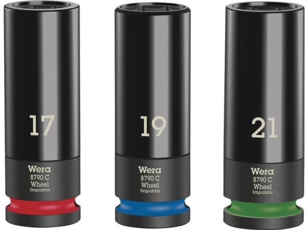 Wera 8790 C Wheel Impaktor - Iskuhylsysarja - 17, 19, 21 mm - 1/2