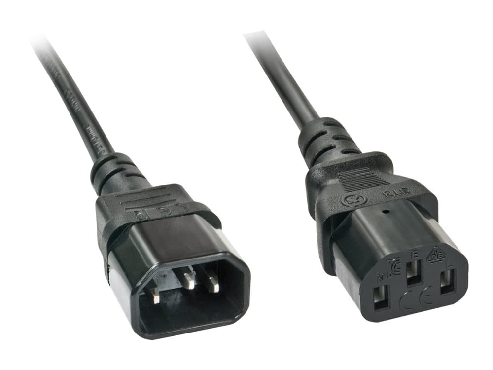 Lindy - Virtajohto - teho IEC 60320 C13 - IEC 60320 C14 - 5 m - musta