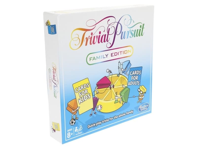 Hasbro Trivial Pursuit Family Edition, Lautapeli, Triviapeli, 8 vuosi/vuosia, Family edition, N, Moninpelitila, Peli suomeksi