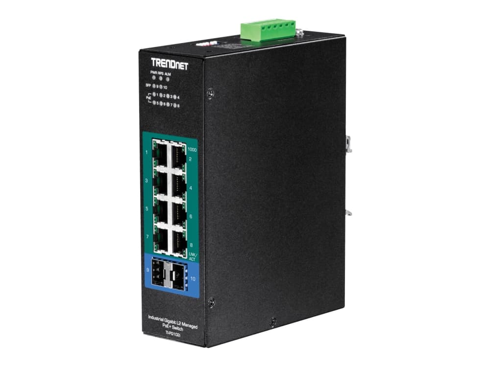 Trendnet TI-PG102I, Hallittu, L2, Gigabit Ethernet (10/100/1000), Täysin kaksipuolinen, Power over Ethernet -tuki