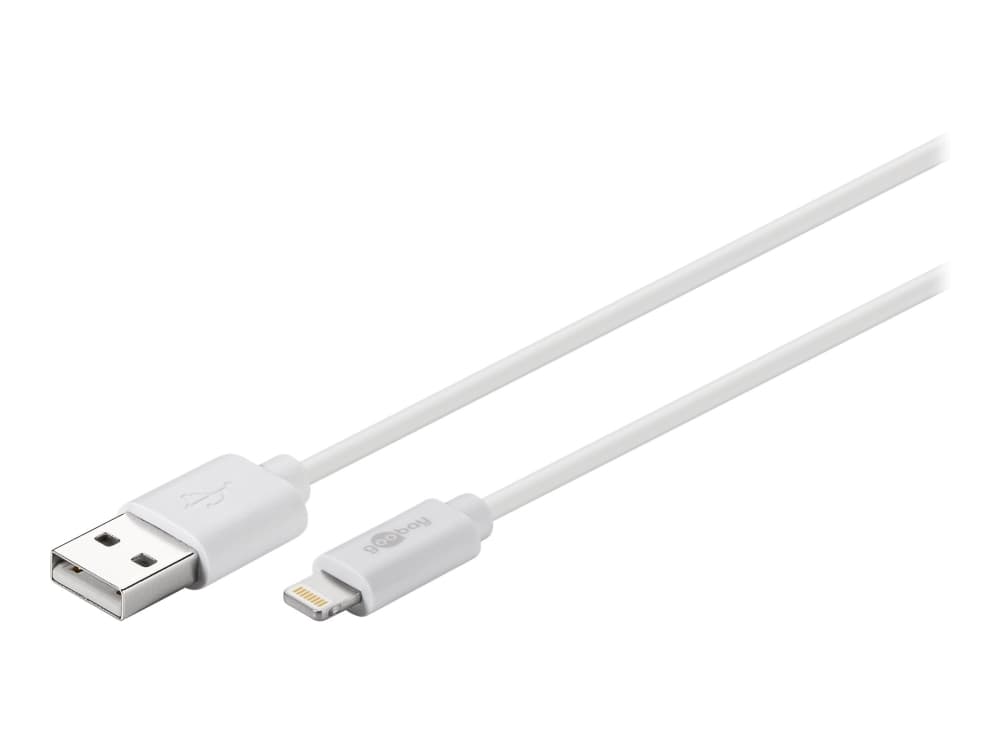 goobay - Lightning-kaapeli - Lightning uros - USB uros - 1 m - valkoinen