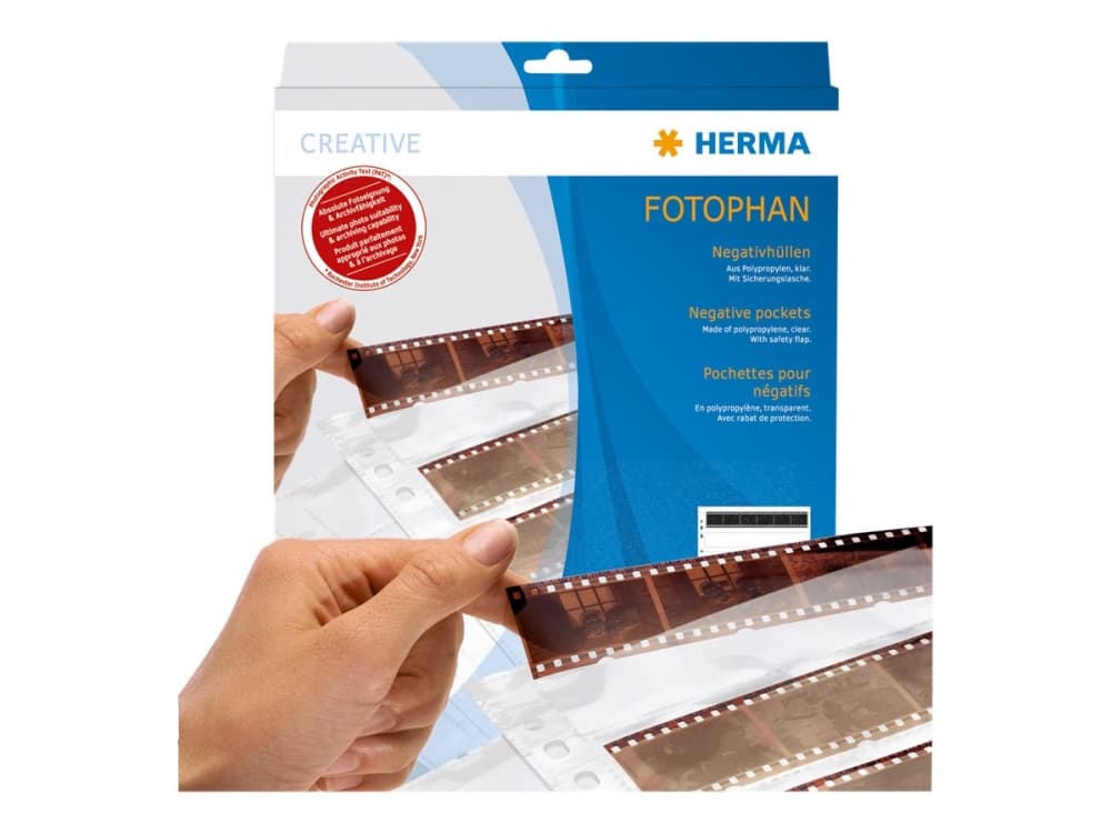 HERMA 7768, Negatiivin tallennussivu, Läpinäkyvä, Polypropeeni (PP), 100 sivua
