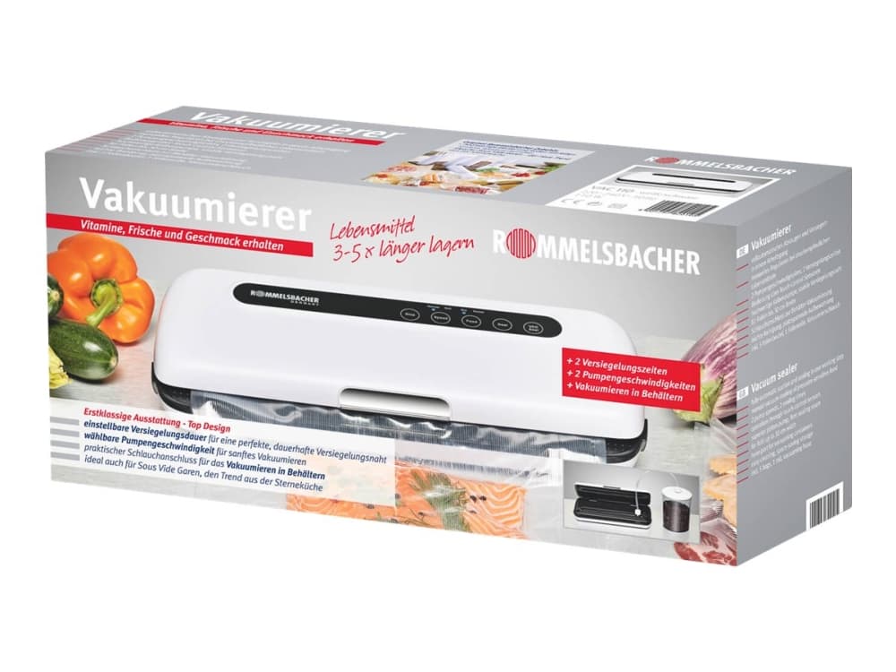Rommelsbacher VAC110, Musta, Valkoinen, 110 W, 230 V, 360 x 155 x 75 mm