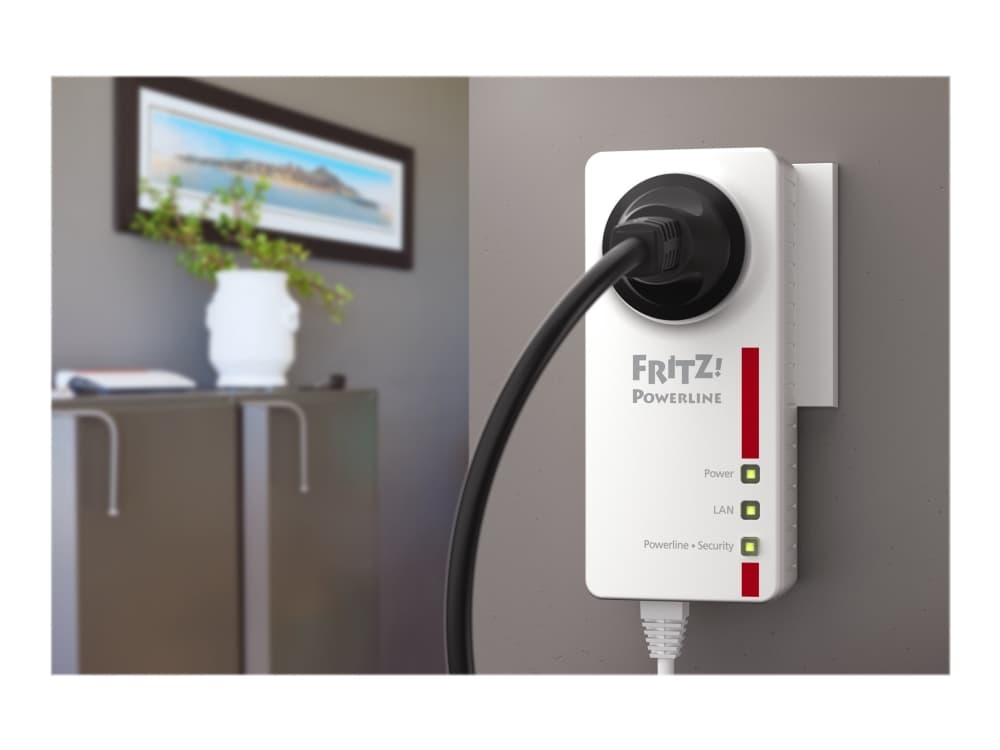 AVM FRITZ!Powerline 1220E - Powerline-sovitinsarja - GigE, HomePlug AV (HPAV) 2.0, IEEE 1901 - liitetään seinäpistorasiaan (2 kpl)