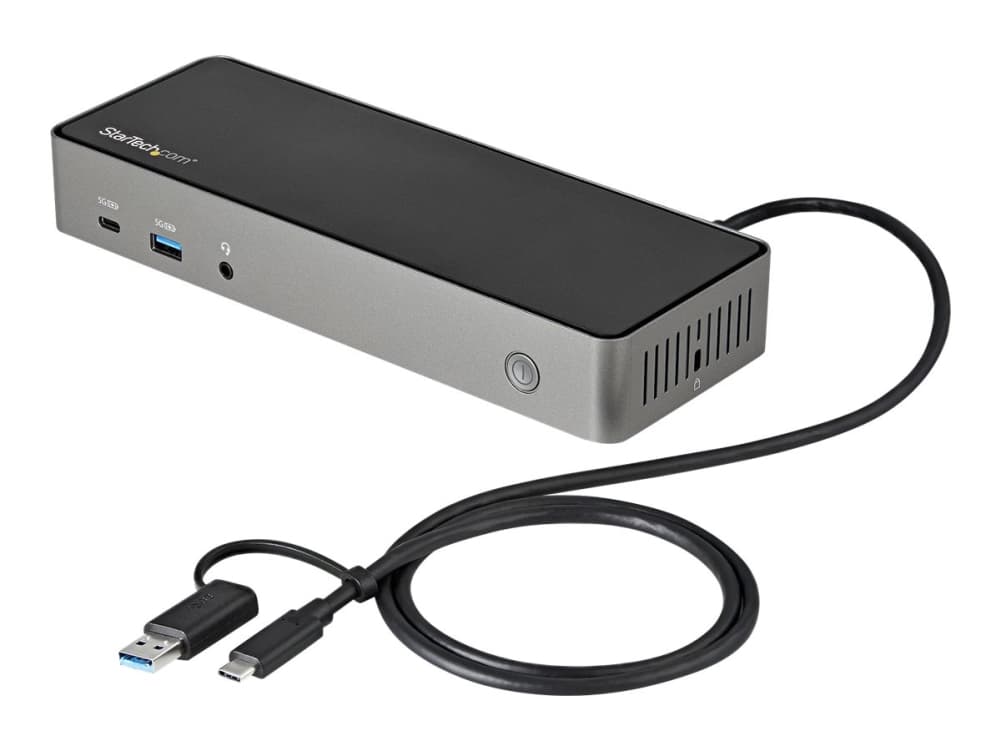 StarTech.com USB-C & USB-A Dock, Hybrid Universal Triple Monitor Laptop Docking Station w/ DisplayPort & HDMI 4K 60Hz, 85W Power Delivery, 6x USB Hub, Ethernet, Audio, USB 3.1 Gen 2 10Gbps - Multi-Monitor Dock (DK31C3HDPDUE) - Telakointiasema - USB-C - 3 x HDMI, 3 x DP - 1GbE - 85 Watt