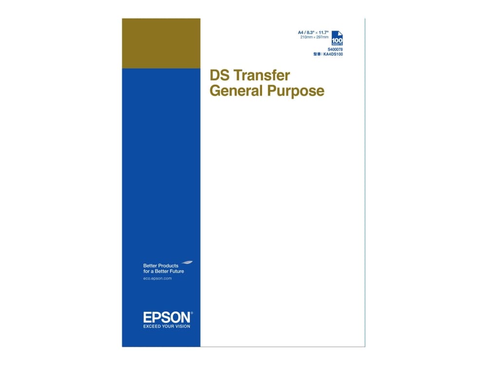 Epson DS Transfer General Purpose A4-arkit, Mustesuihkutulostus, A4 (210x297 mm), SureColor SC-F500, Japani, 220 mm, 308 mm