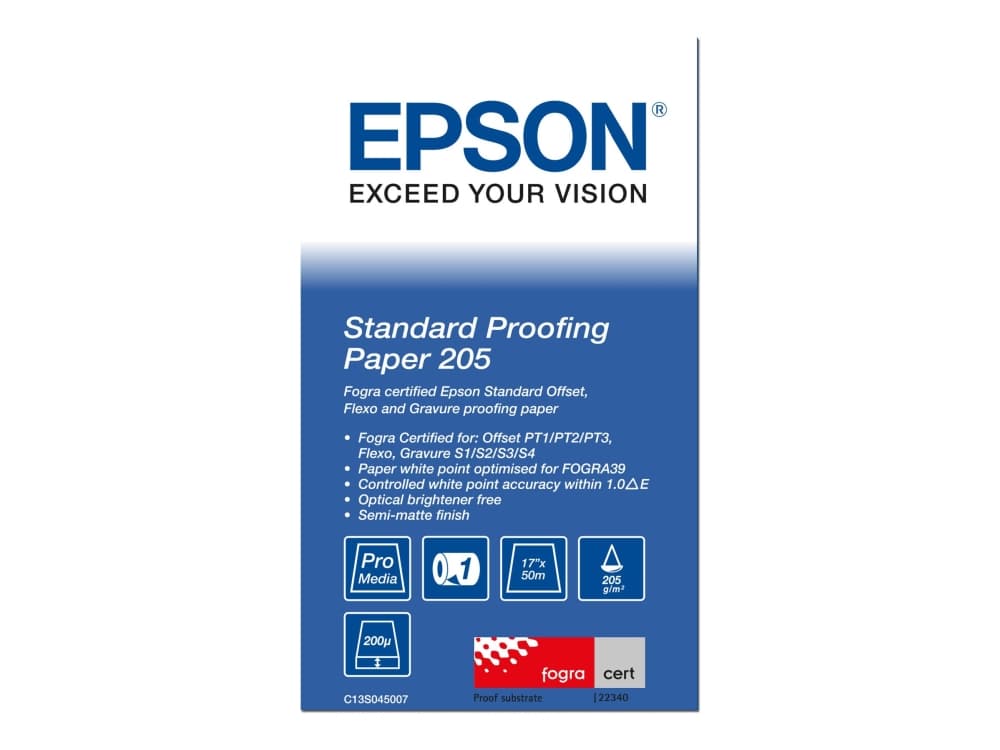 Epson Proofing Paper Standard - Rulle (43,2 cm x 50 m) 1 rulle(r) korrekturpapir - for Stylus Pro 4900 Spectro_M1 SureColor P5000, SC-P10000, P20000, P5000, P6000, P7500, P9500, P5000, P6000, P7500, P9500