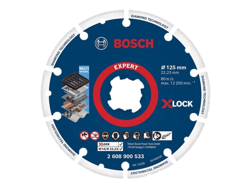 Bosch 2 608 900 533, levyleikkuri, Tasainen keskiosa, Ruostumaton teräs, Terästä, Bosch, 2,22 cm, 12,5 cm