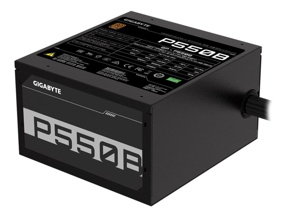 Gigabyte P550B, 550 W, 100 - 240 V, 50 - 60 Hz, 8 - 4 A, Aktiivinen, 108 W