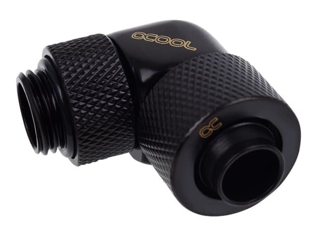 Alphacool Eiszapfen 13/10mm puristusliitin 90° käännettävä G1/4 - Jäähdytysjärjestelmän liitin - syvämusta, musta mattamusta