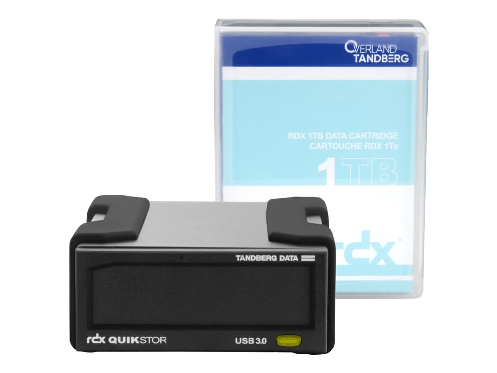 Overland-Tandberg RDX external drive kit with 1TB cartridge, black, USB3+