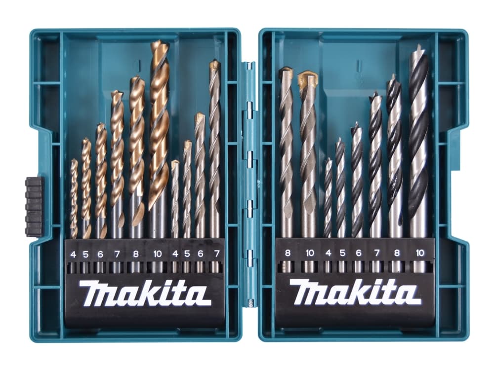 Makita - Poranteräsarja - 18 kpl - 5 mm, 6 mm, 7 mm, 8 mm, 10 mm, 4 mm - Makita DDF487RFE3, DLX2497J - poranterille