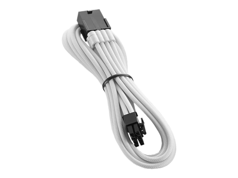 CableMod PRO Series ModMesh - Virran jatkokaapeli - 8-nastainen PCIe-virta (uros) 8-nastaiseen PCIe-virtaan (naaras) - 45 cm - muotoiltu - valkoinen - valkoinen