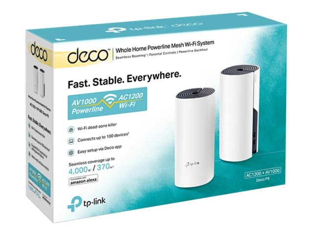 TP-Link Deco P9 (2-pack), Valkoinen, Sisäinen, Verkkojärjestelmä, Teho, 0 - 40 °C, -40 - 70 °C