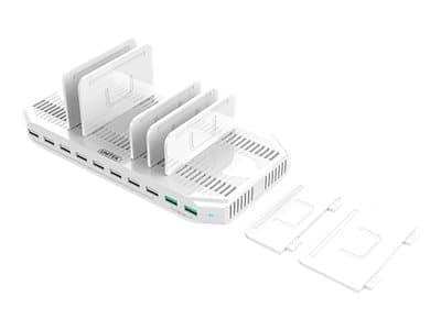 Unitek Smart Charging Station - Latausasema + verkkovirtasovitin - 96 Watt - 2,4 A - QC 3.0 - 10 lähtöliitäntää (USB)