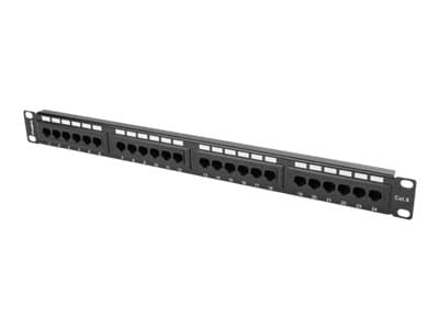 Lanberg PPU6-1024-B - Liitäntäpaneeli - stativmonterbar - CAT 6 - UTP - RJ-45 X 24 - RAL 9004, lajittelu - 1U - 19