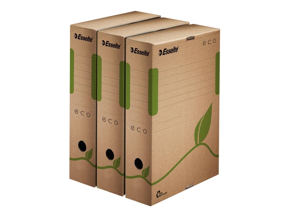 Esselte Eco arkistointilaatikko FSC® 80 mm, Ruskea, Vihreä, A4, 120 g, 80 x 327 x 233 mm