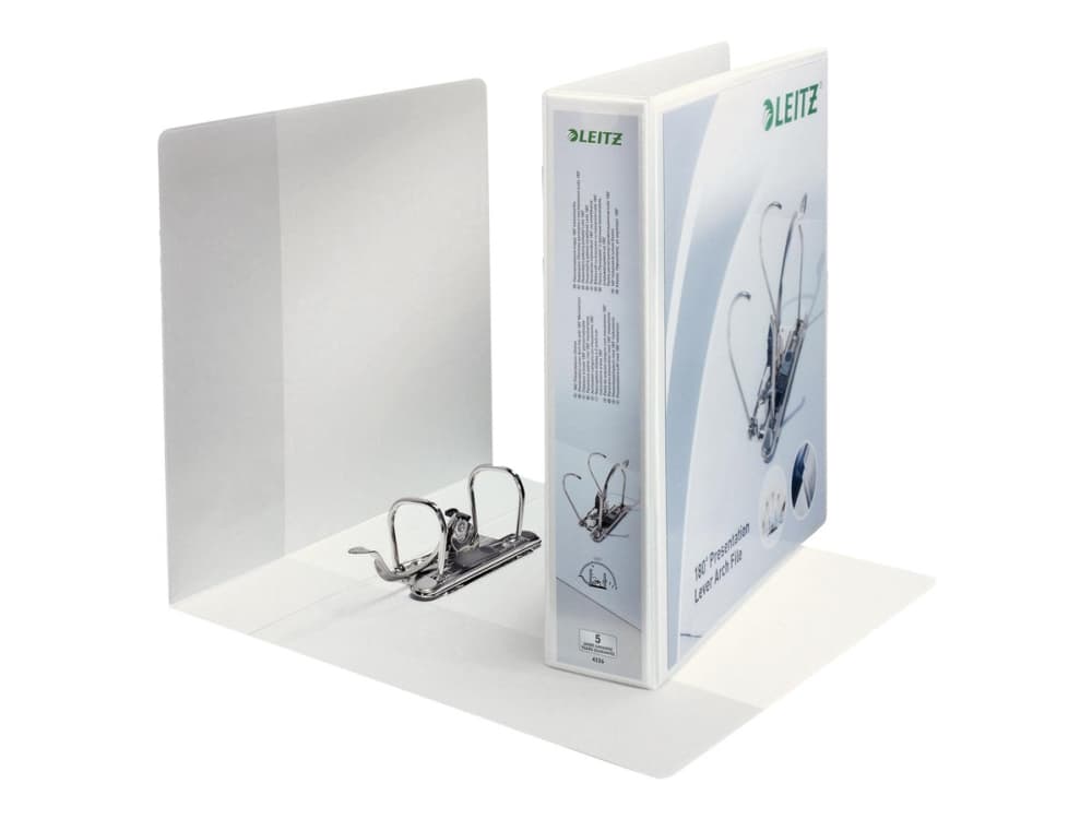 Leitz 180° - Esittelykahvallinen kansio - selkämyksen leveys: 65 mm - A4 Maxi - kapasiteetti: 350 arkkia - valkoinen