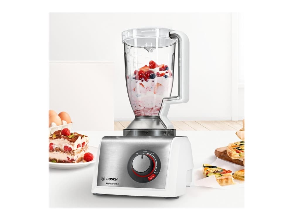 Bosch MC812S820, 3,9 L, Ruostumaton teräs, Valkoinen, Rotaatio, 1,5 L, Vaivaus, Pilkkominen, Vaivaus, Sekoitus, Pyree, 1,1 m