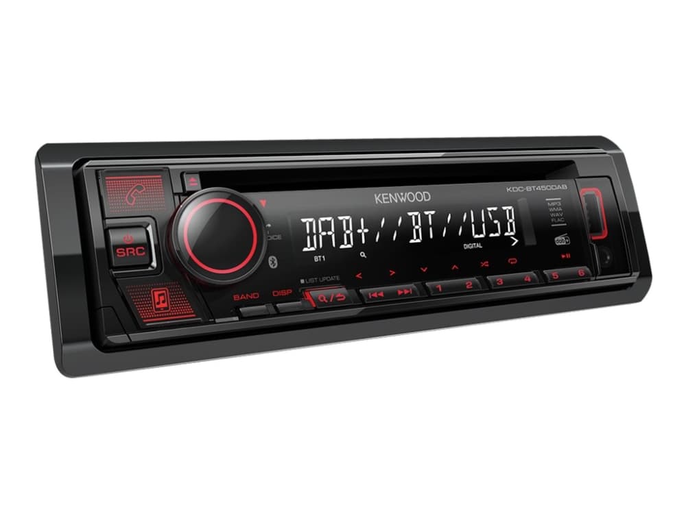 Kenwood KDC-BT450DAB, Musta, 1 DIN, 50 W, 4.0 kanavaa, 50 W, CD-R,CD-RW